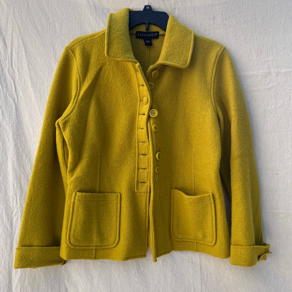 Bernardo Mustard Wool Blend Blazer Jacket